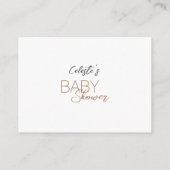 Moderne minimalistische witte Baby showers luier r Informatiekaartje (Achterkant)