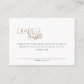 Moderne minimalistische witte Baby showers luier r Informatiekaartje (Voorkant)