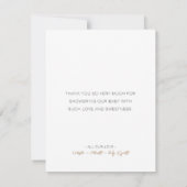 Moderne Minimalistische Witte Babyshower Bedankkaart (Achterkant)
