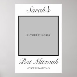Moderne Minimalistische Witte Bar Mitswa-foto Prop Poster