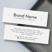 Moderne, minimalistische, witte bedaarkaart mini visitekaartjes