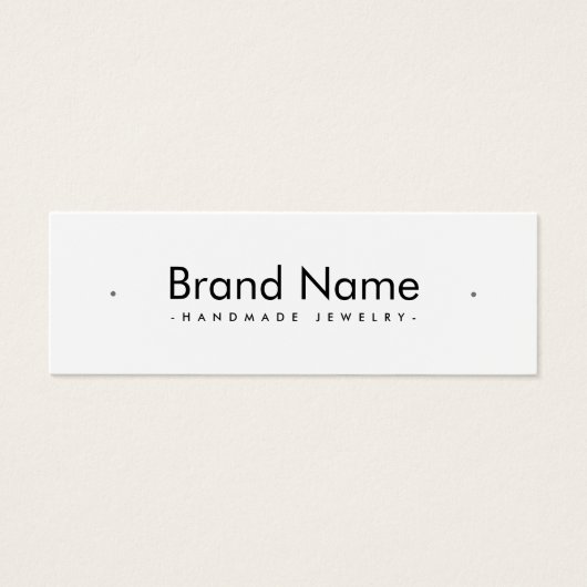 Moderne, minimalistische, witte bedaarkaart mini visitekaartjes (Voorkant)