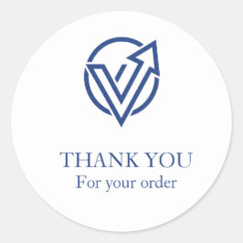 Moderne Minimalistische Witte Bedankstickers voor Ronde Sticker