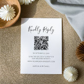 Moderne minimalistische witte bewerkbare QR-code R Informatiekaartje