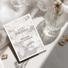 Moderne Minimalistische Witte Bloemige Save The Da Date