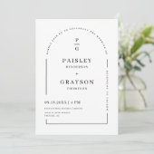 Moderne Minimalistische Witte Boog QR-code Trouwfo Kaart (Staand voorkant)