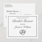 Moderne Minimalistische Witte Bruidsfeest Uitnodig Briefkaart (Voorkant / Achterkant)