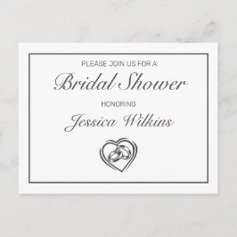 Moderne Minimalistische Witte Bruidsfeest Uitnodig Briefkaart