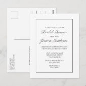 Moderne minimalistische witte bruidsuitnodiging briefkaart (Voorkant / Achterkant)