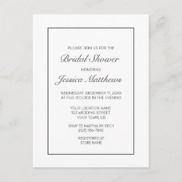 Moderne minimalistische witte bruidsuitnodiging briefkaart