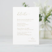 Moderne minimalistische witte bruiloft detail behu kaart (Staand voorkant)