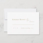 Moderne minimalistische witte bruiloft RSVP Kaart (Voorkant)