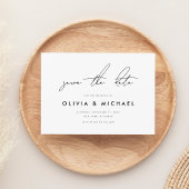 Moderne minimalistische witte bruiloft Save the Da Date