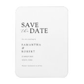 Moderne minimalistische witte bruiloft Save the Da Magneet (Verticaal)