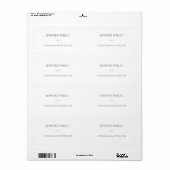 Moderne minimalistische witte eenvoudige Sjabloon  Etiket (Full Sheet)