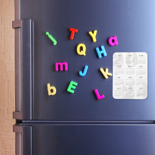 Moderne minimalistische witte en beige kalender 20 magneet