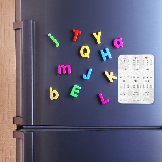 Moderne minimalistische witte en beige kalender 20 magneet