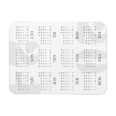 Moderne minimalistische witte en beige kalender 20 magneet (Horizontaal)