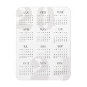 Moderne minimalistische witte en beige kalender 20 magneet (Verticaal)
