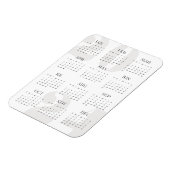 Moderne minimalistische witte en beige kalender 20 magneet (Linkerzijde)