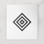 Moderne minimalistische witte en zwarte geometrisc plaatskaartje (Buitenkant ongevouwen)