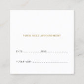 Moderne minimalistische witte faux gouden afspraak afsprakenkaartje (Achterkant)