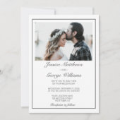 Moderne minimalistische witte foto bruiloft kaart (Voorkant)