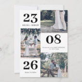 Moderne minimalistische witte foto bruiloft kaart (Voorkant)