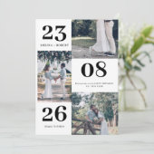 Moderne minimalistische witte foto bruiloft kaart (Staand voorkant)