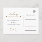 Moderne minimalistische witte foto geboorte aankon aankondigingskaart (Achterkant)