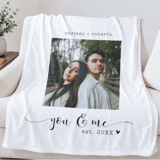 Moderne Minimalistische Witte Foto Script Fleece Deken