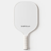 Moderne minimalistische witte gepersonaliseerde na pickleball paddle (Voorkant)