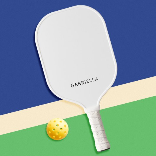 Moderne minimalistische witte gepersonaliseerde na pickleball paddle