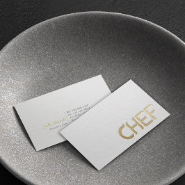 Moderne Minimalistische Witte & Gouden Geprägde Te Visitekaartje