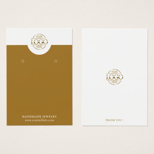 Moderne minimalistische witte gouden sieraden disp visitekaartje (Voorkant /achterkant)