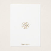 Moderne minimalistische witte gouden sieraden disp visitekaartje (Achterkant)