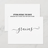 Moderne minimalistische witte gracias Kaart (Voorkant / Achterkant)