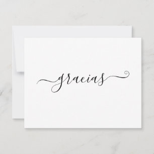 Moderne minimalistische witte gracias Kaart