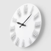 Moderne minimalistische witte, grijze 3D Romeinse Grote Klok (Hoek)