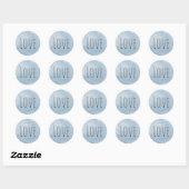 Moderne minimalistische witte grijze zilveren lief ronde sticker (Vel)