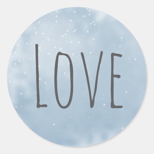 Moderne minimalistische witte grijze zilveren lief ronde sticker (Voorkant)