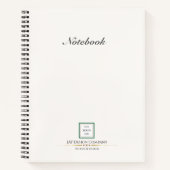 Moderne Minimalistische Witte Groene Rand Logo Zak Notitieboek (Voorkant)