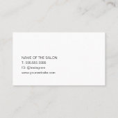 Moderne minimalistische witte haarlijst met Rozen Visitekaartje (Achterkant)