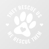 Moderne minimalistische witte huisdierenpoot we re raamsticker (Vel)