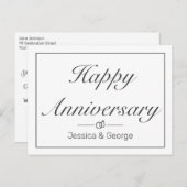 Moderne Minimalistische Witte Huwelijksjubileum Fe Aankondigingskaart (Voorkant / Achterkant)