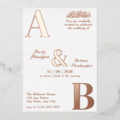 Moderne Minimalistische Witte Islamitische Bruilof Folie Uitnodiging (Voorkant)