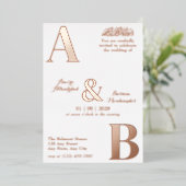 Moderne Minimalistische Witte Islamitische Bruilof Folie Uitnodiging (Staand Voorkant)