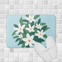 Moderne minimalistische witte jasmijn bloemen op b
