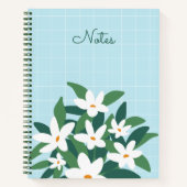 Moderne minimalistische witte jasmijn bloemige Tod Notitieboek (Voorkant)