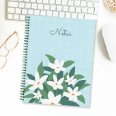 Moderne minimalistische witte jasmijn bloemige Tod Notitieboek